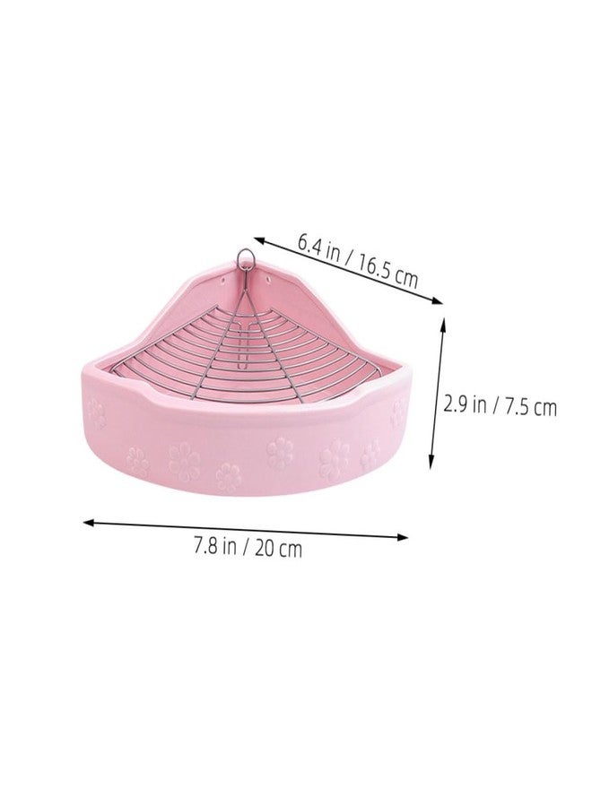 JOINPAYA Colorful Triangular PET Toilet Basin Bite Ceramic Rabbit Guinea Pig Cleaning Supplies Easy PET Potty for Small Animals - Image 2